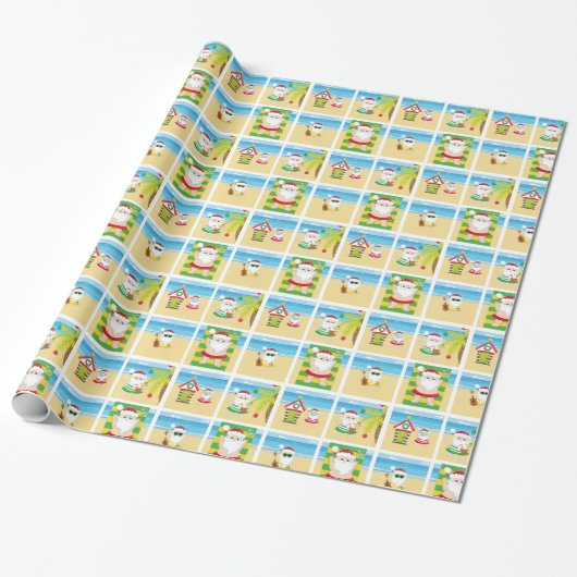 Aloha Santa Claus Wrapping Paper Geschenkpapier (Ungerollt)