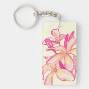 Aloha-Schlüsselanhänger mit Plumeria-Blumen Schlüsselanhänger
