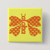 Aloha Schmetterlingsknopf Button (Vorderseite)