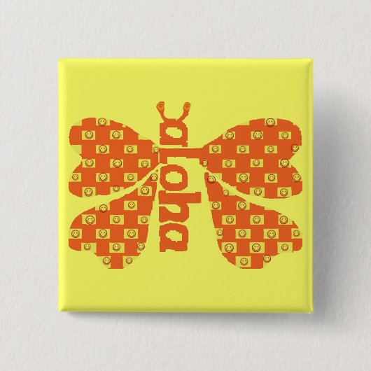 Aloha Schmetterlingsknopf Button (Vorderseite)