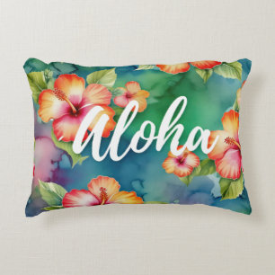 Aloha schöne Hibiskus-Blumenmuster Hawaii Dekokissen