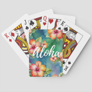 Aloha schöne Hibiskus-Blumenmuster Hawaii Spielkarten