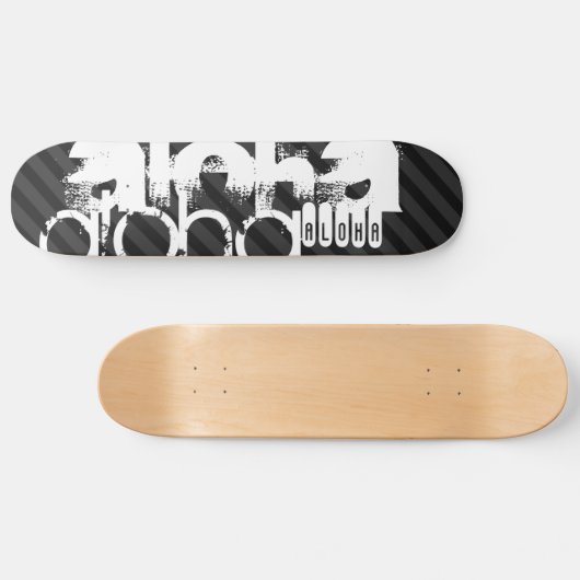 Aloha; schwarz und dunkelgraue Streifen Skateboard (Horizontal)