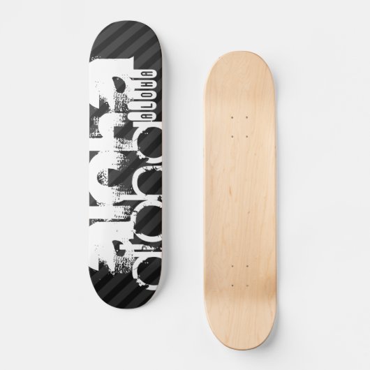 Aloha; schwarz und dunkelgraue Streifen Skateboard (Vorderseite)