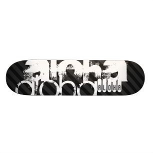 Aloha; schwarz und dunkelgraue Streifen Skateboard