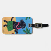 Aloha schwarze Labrador-Malerei Gepäckanhänger (Vorderseite horizontal)