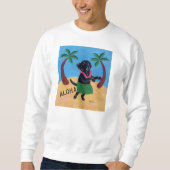 Aloha schwarzer Labrador Sweatshirt (Vorderseite)