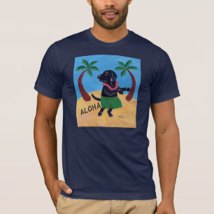 Aloha schwarzer Labrador T-Shirt