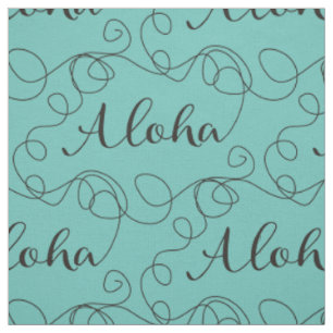 ALOHA schwarzes, nahtloses Muster mit LINES Stoff
