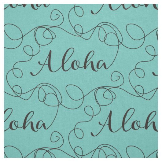 ALOHA schwarzes, nahtloses Muster mit LINES Stoff (Muster)
