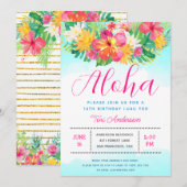 Aloha Script Tropical Birthday Luau Einladung (Vorne/Hinten)