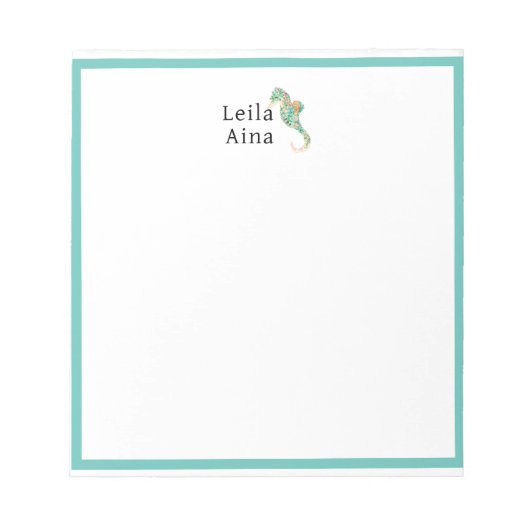 Aloha Seepferd Notizblock (Vorderseite)