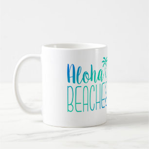 Aloha setzt   Türkis Ombre Tasse auf den Strand