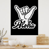 Aloha Shaka Hand, Hang Loose-Zeichen Poster (Küche)