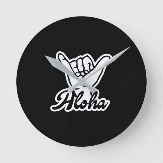 Aloha Shaka Hand, Hang Loose-Zeichen Runde Wanduhr (Vorderseite)