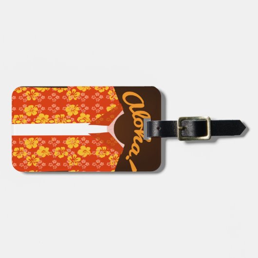 Aloha Shirt Tourist Tag Gepäckanhänger (Vorderseite horizontal)