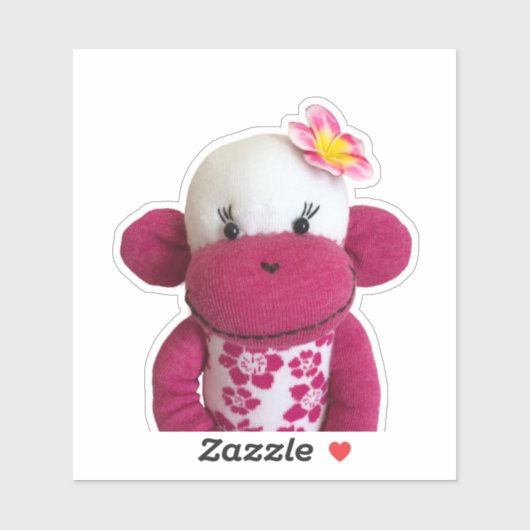 Aloha Sock Monkey Aufkleber (Blatt)