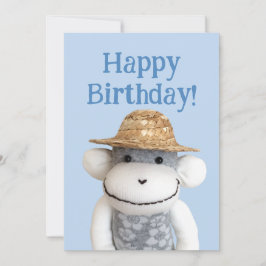 Aloha Sock Monkey Geburtstagkarte Einladung