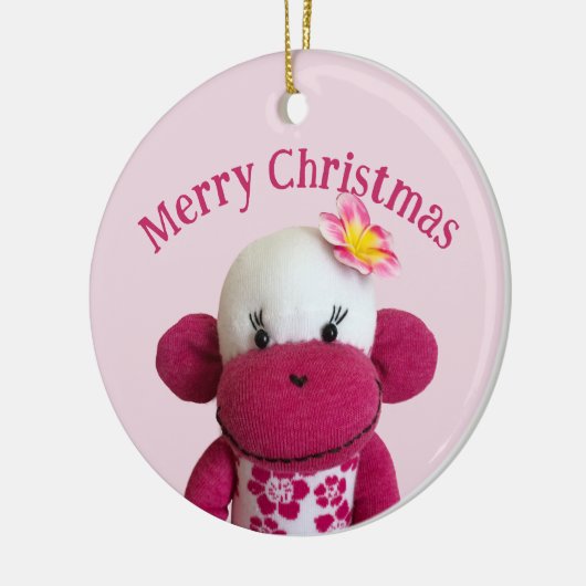 Aloha Sock Monkey (Girl) Keramik Ornament (Links)