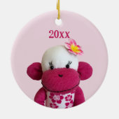 Aloha Sock Monkey (Girl) Keramik Ornament (Hinten)