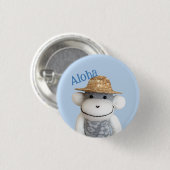 Aloha Sock Monkey (Junge) Button (Vorne & Hinten)