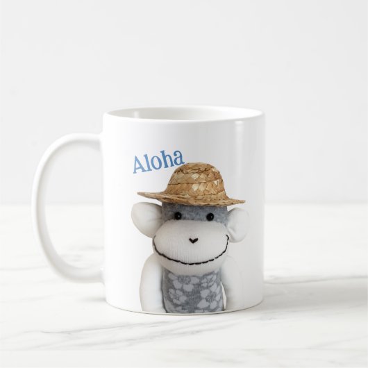Aloha Sock Monkey (Junge) Kaffeetasse (Links)