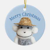 Aloha Sock Monkey (Junge) Keramik Ornament (Vorne)