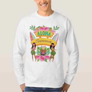 Aloha Sommer-Brandung Tiki Totem hawaiische Hula T-Shirt