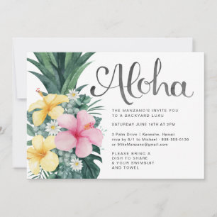 Aloha-Sommer-Luau-Party-Einladung Einladung