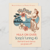 Aloha Sonja 40. Custom Einladung (Vorne/Hinten)