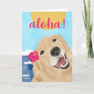 Aloha Sonne und Wellen Golden Retriever Hund Karte