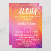 Aloha Sonnenuntergang Babydusche Einladung (Vorne/Hinten)