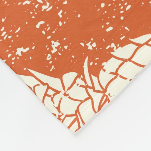 Aloha Spirit: Hibiskus-Ananas Harmonie. Fleecedecke (Ecke)