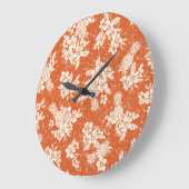 Aloha Spirit: Hibiskus-Ananas Harmonie. Große Wanduhr (Winkel)