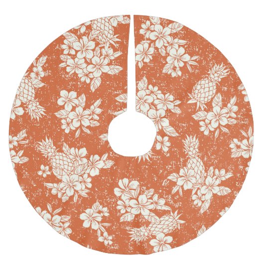 Aloha Spirit: Hibiskus-Ananas Harmonie. Polyester Weihnachtsbaumdecke (Vorderseite)