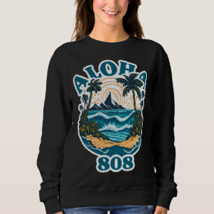 Aloha State 808 Vintage Surfen Strand Hawaii Surfe Sweatshirt