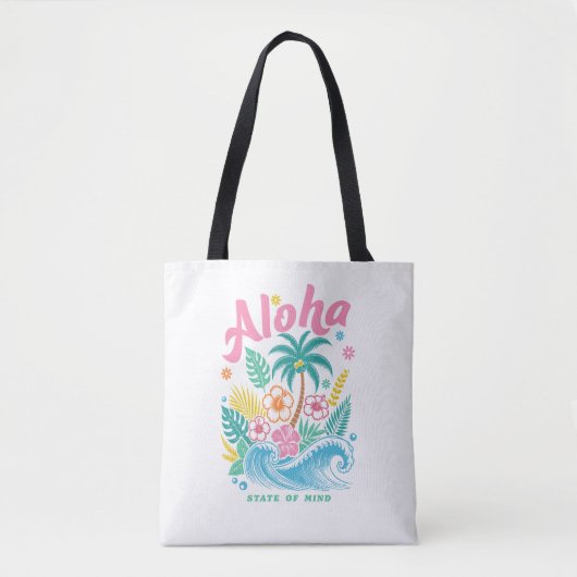 "Aloha State of Mind" Funny Boho Coastal  Tasche (Vorderseite)