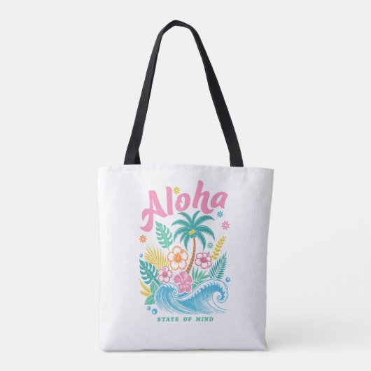 "Aloha State of Mind" Funny Boho Coastal  Tasche (Rückseite)
