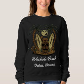 Aloha State Waikiki Beach Oahu Longboard Surfing Sweatshirt (Vorderseite)