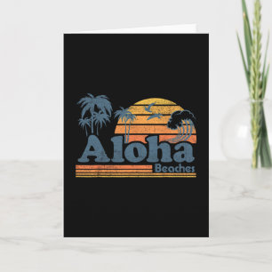 Aloha Strände Hawaii Vintage Strand Surfen Retro H Karte