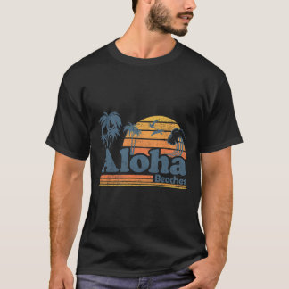 Aloha Strände Hawaii Vintage Strand Surfen Retro H T-Shirt