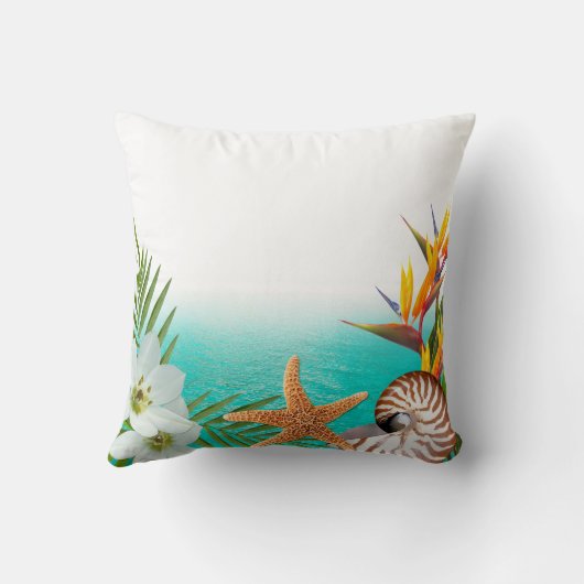 Aloha StrandPlumeriaFrangipaniNautilus Kissen (Rückseite)