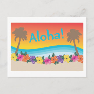 Aloha! Strandszene des tropischen Hawaii Postkarte