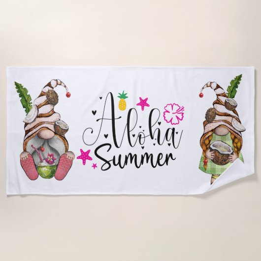 Aloha Summer Gnomes Strandtuch (Vorderseite)