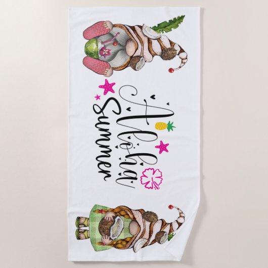 Aloha Summer Gnomes Strandtuch (Vorderseite)