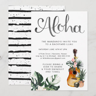 Aloha Summer Luau Party Einladung