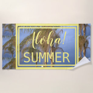 Aloha Summer Palm Trees Beach Handtuch
