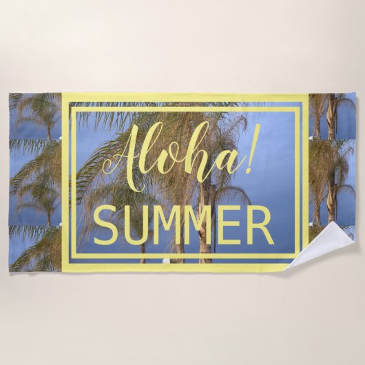 Aloha Summer Palm Trees Beach Handtuch (Vorderseite)