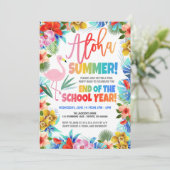 Aloha Summer Pool Party Einladung (Stehend Vorderseite)