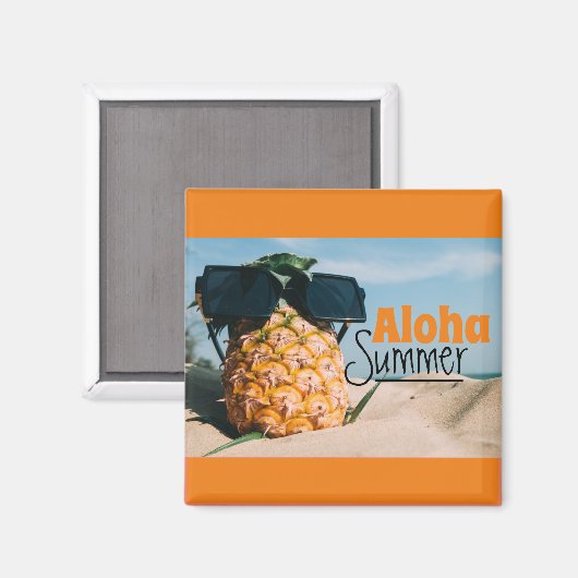 Aloha Summer - Square Magnet (Vorderseite/Rückseite)